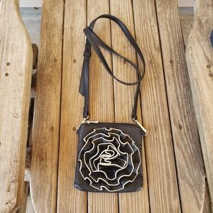 Crossbody Small Black square bag Zipper, Pockets